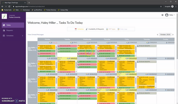 Pick up shifts on TimeForge